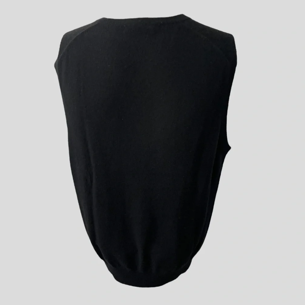 PETER MILLAR BLACK 100% CASHMERE VEST SIZE MEDIUM